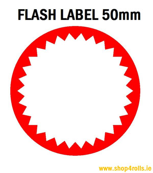 Zebra Flash Labels - 50mm Diameter - 1000 Labels Per Roll